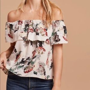 Wilfred Aritzia Off-Shoulder Floral Promener Top